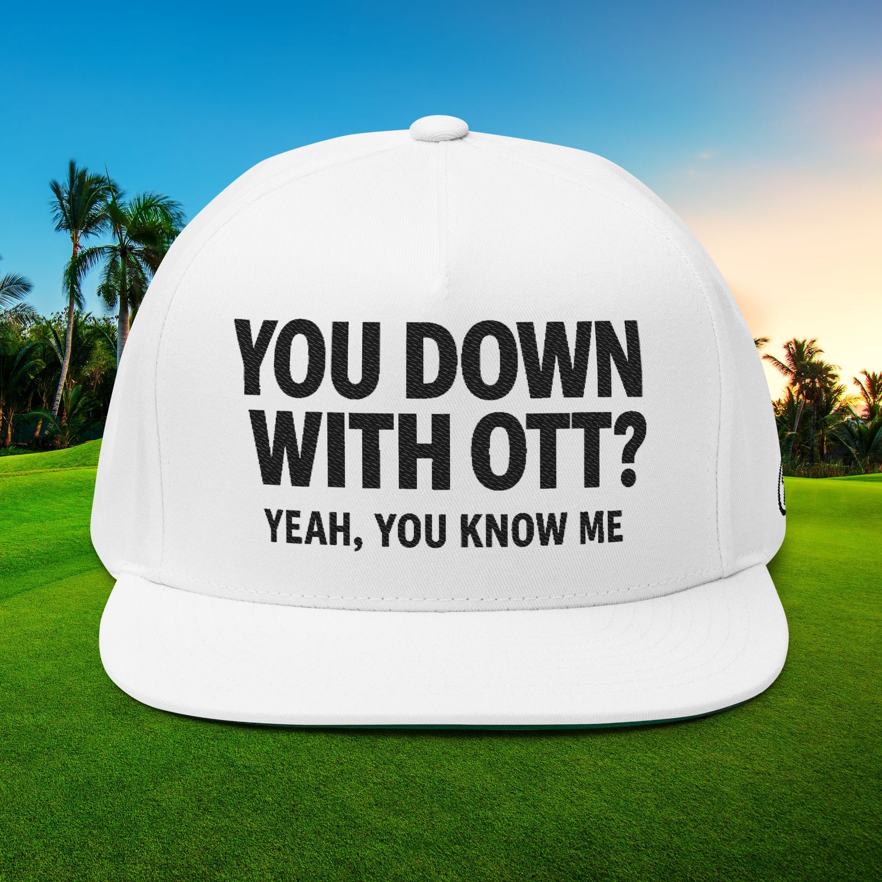 Flat Bill Cap (Embroidery) by Printify