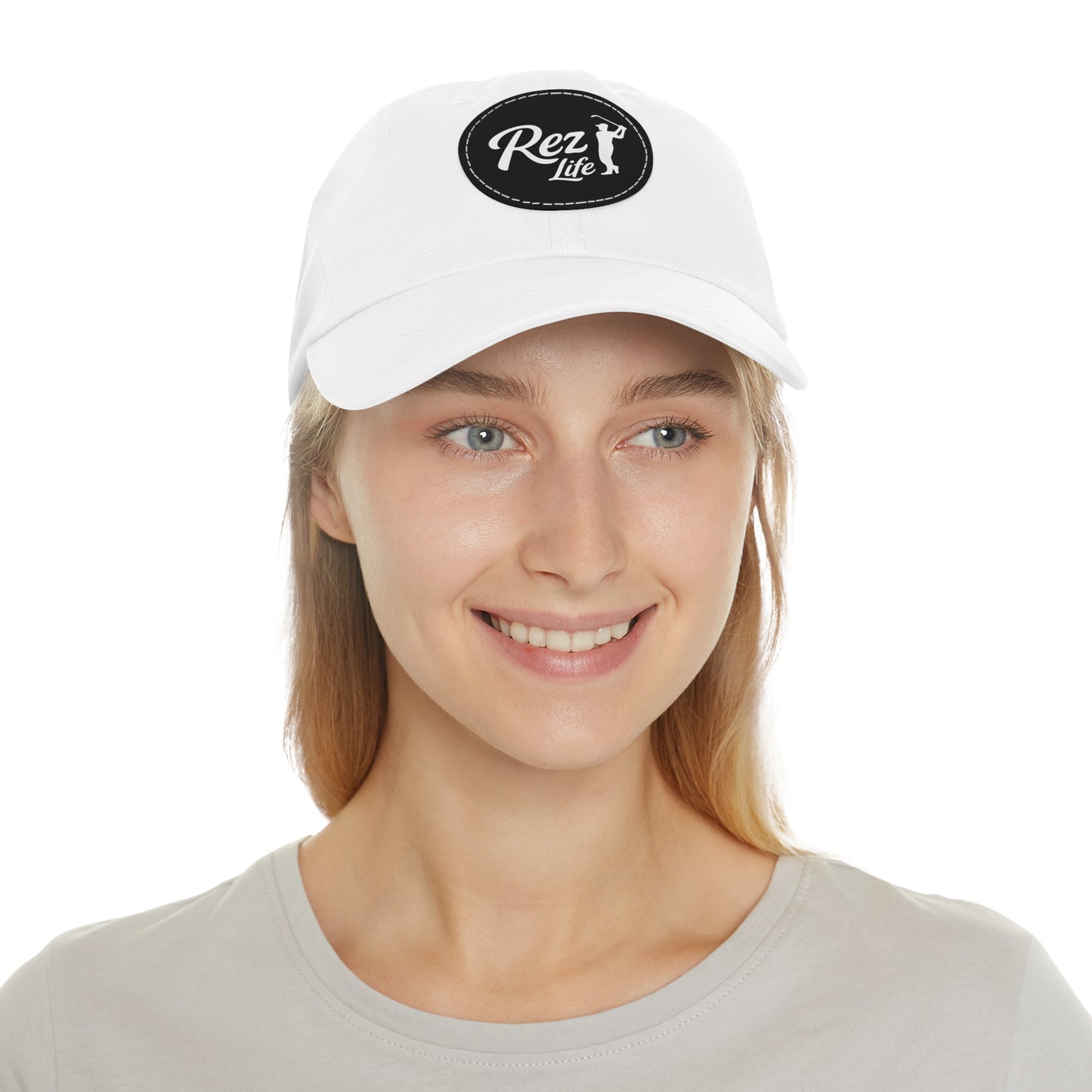 Rez Life White Edition – White hat, Leather Patch (Clean and Minimal) Vibes by Printify