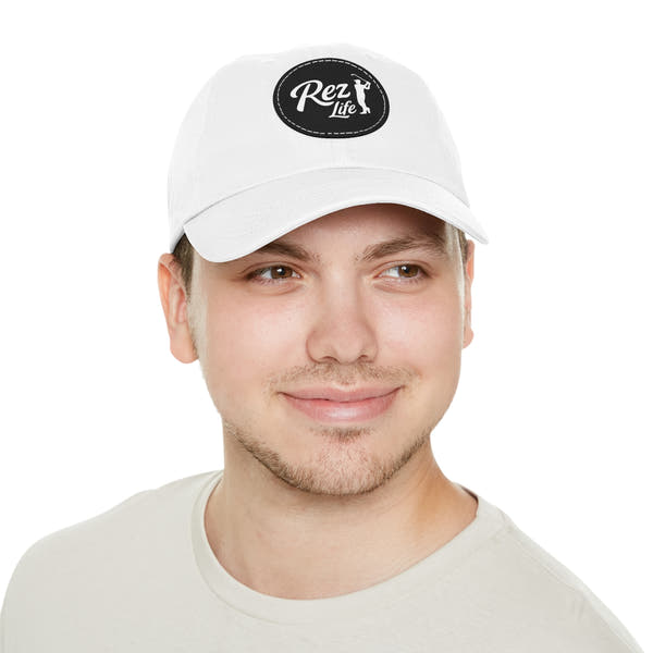 Rez Life White Edition – White hat, Leather Patch (Clean and Minimal) Vibes by Printify